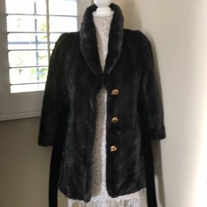 Juicy Couture Black Faux Fur Vegan Coat Small